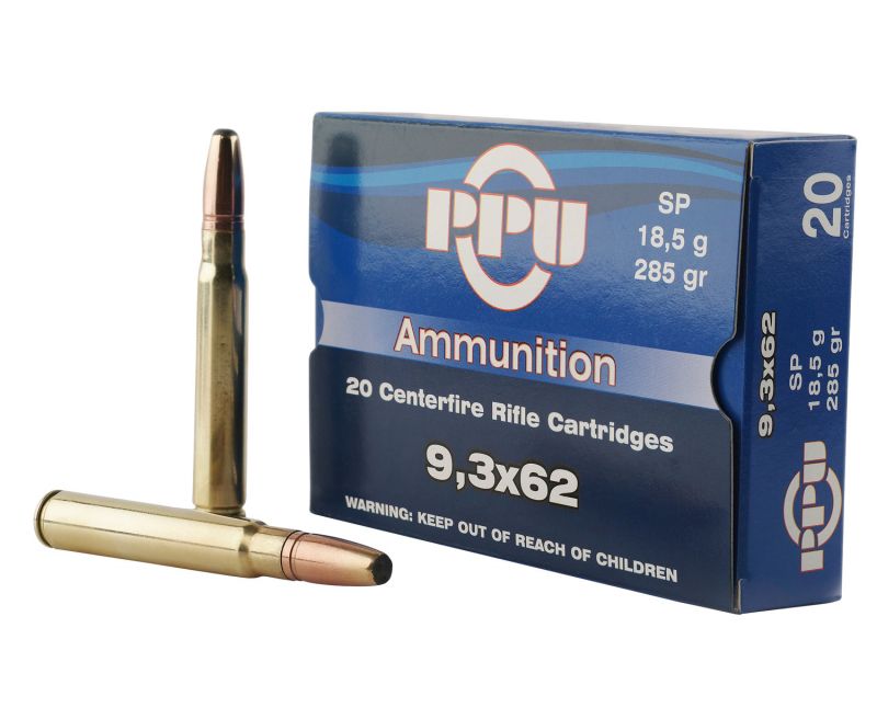 PPU PP9362 Metric Rifle 285 Grain 9.3x62mm Mauser 20 Rounds Soft Point ...